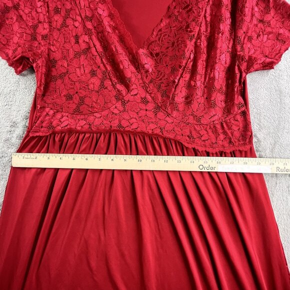 Amoureuse Dress Womens Medium Lace Short Sleeve V Neck Empire Maxi Gown Elegant - Picture 6 of 9